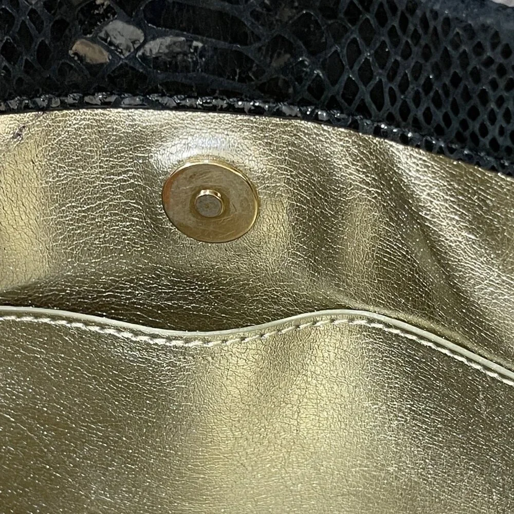 Michael Kors Animal Skin Tote Satchel Purse Shoulder Bag Gold